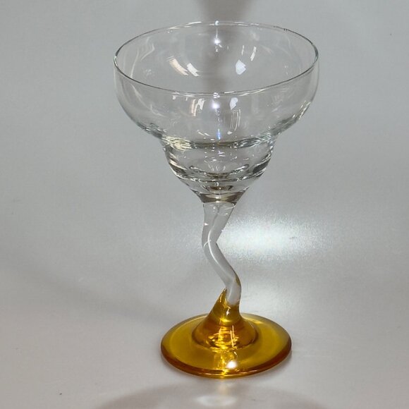 PartyLite Handmade Casa Glass Pitcher & Margarita Glass Set With Colorful Bases - Picture 9 of 16